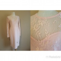 Lace light pink evening dress