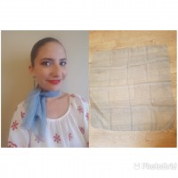 Sheer light blue/grey scarf	
