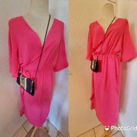 Bold pink wrap dress 
