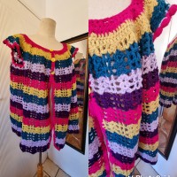 Oversized hand-made crochet vest / top