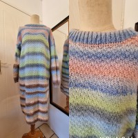 Brand new crochet striped hand-made dress